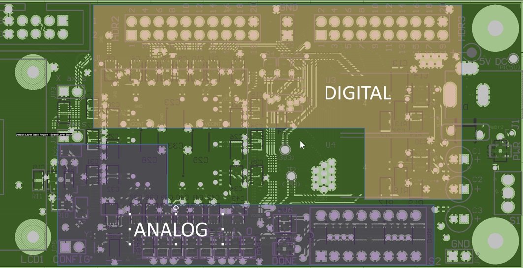 analog digital section pcb proto-electronics