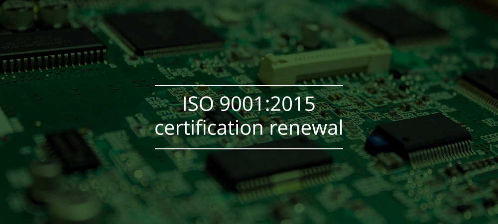Proto-Electronics: Renewal of its ISO 9001:2015 certification