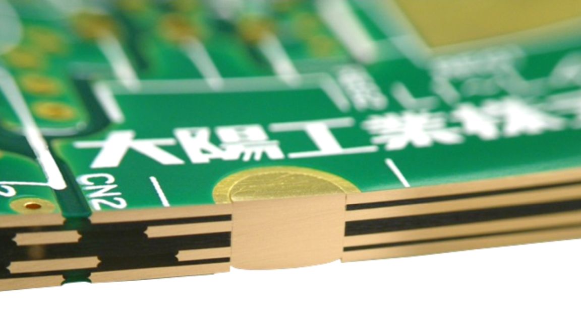 Un circuito impreso construido con una pieza de cobre integrada.