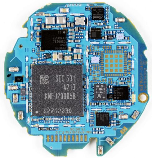 The PCB of a commercial smartwatch
